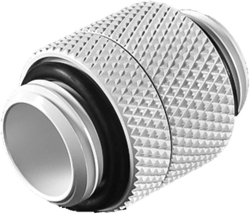 Bitspower G1/4" Male to Male Extender Fitting (14mm), Rotary, Deluxe White