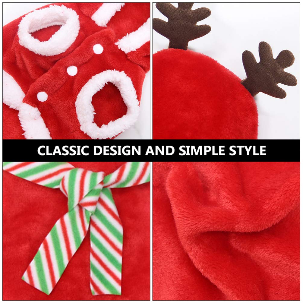 POPETPOP de Mascota Navide?a con Bufanda Dise?o de Reno Disfraz de Cosplay para Perro Sudadera con Capucha para Ropa para Navidad Disfraz de de Peluche de Navidad