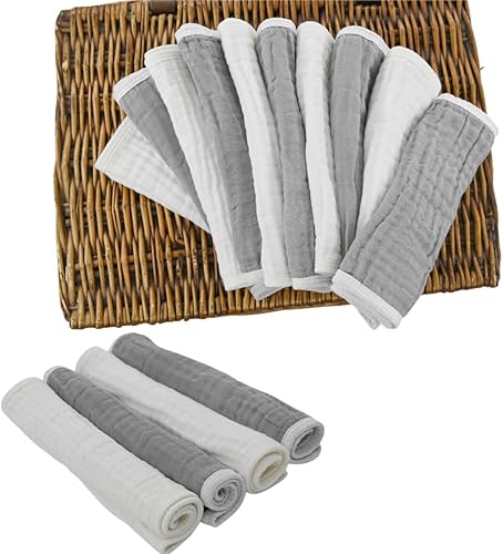 Miniatura 26 de Synrroe Paños de muselina grandes para eructos, paños de muselina para bebés niñas y niños, paquete de 10 extraabsorbentes y suaves de muselina, 6