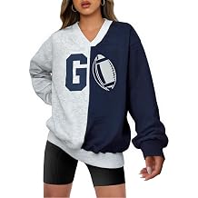 VILOVE Football Sweatshirts Women Game Day Long Sleeve Shirts Football Team Pullover Sunday Funday Casual Tops