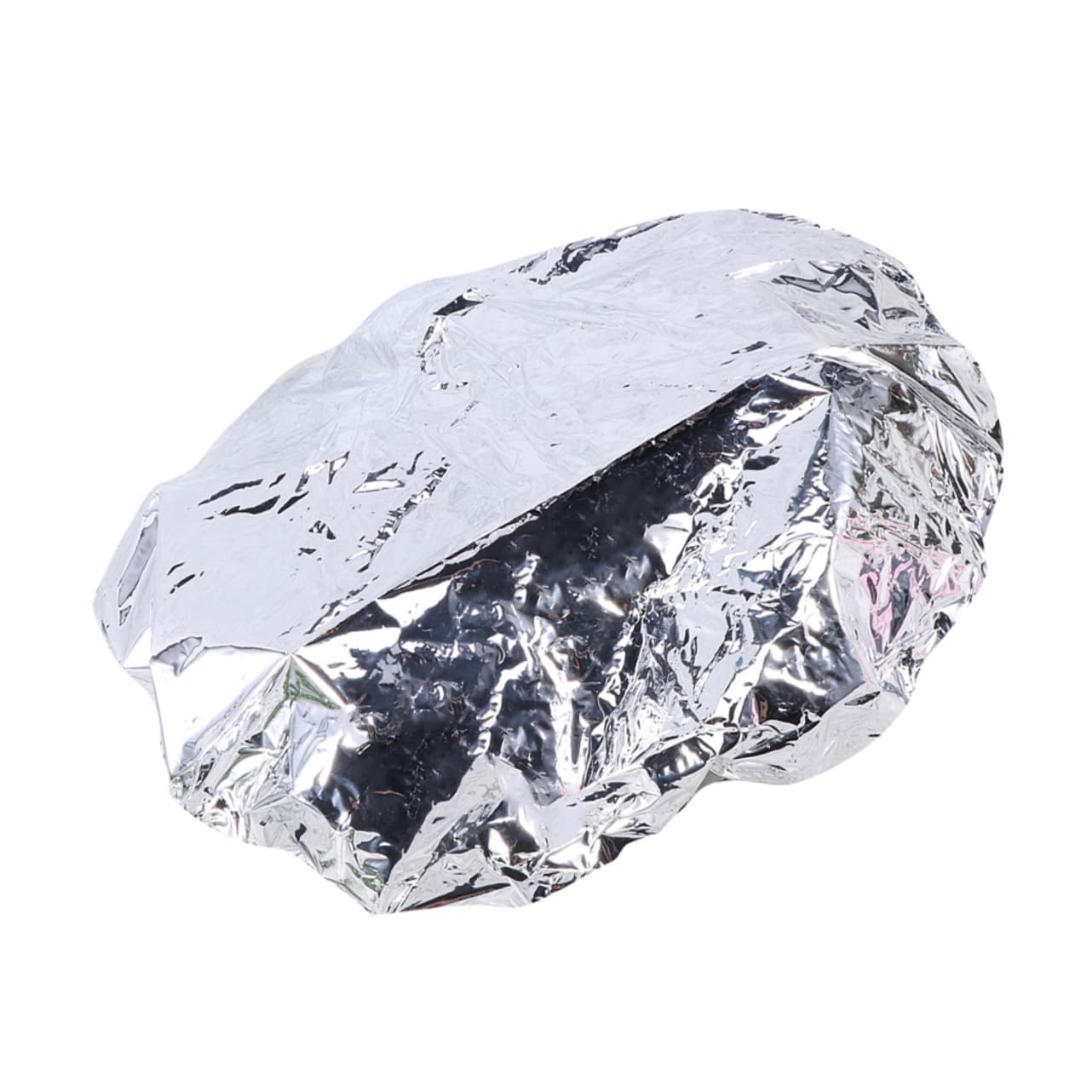 20pcs Aluminum Foil Hair Caps for Home Salon Heat Insulation Hair Styling Caps Elastic Edge Silver for Spa and Color Treatments