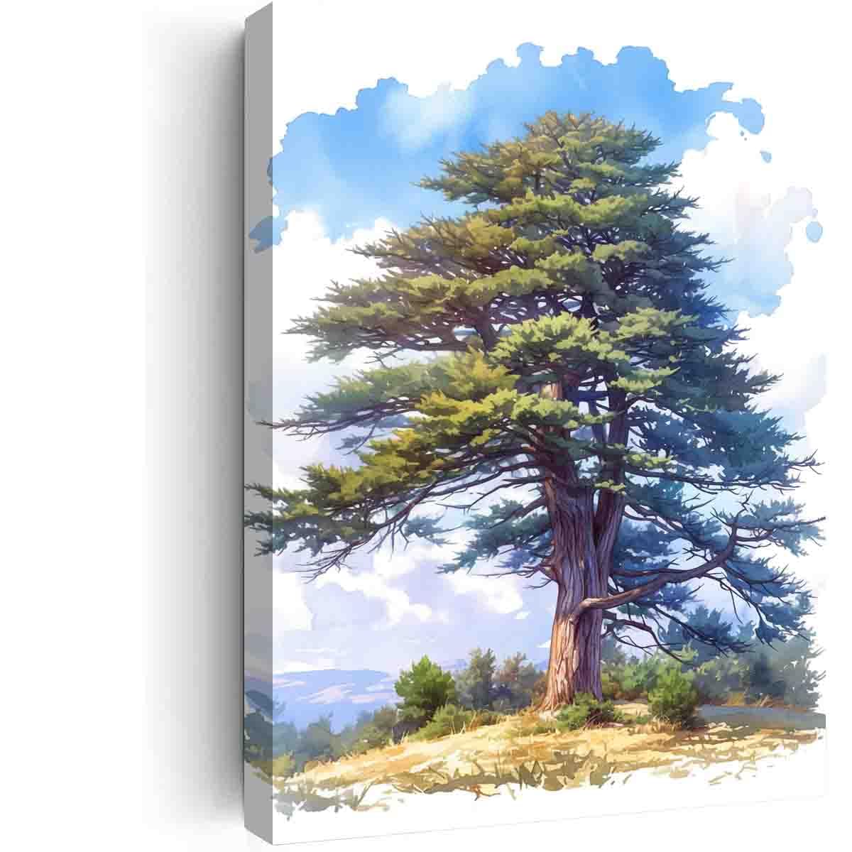 Amazon.com: GeRRit Lebanese Cedar art Watercolor painting