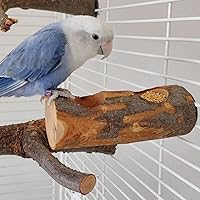 Vista 3 de Cuenco de alimentación de madera de manzana para animales pequeños, plato de comida para conejillo de indias, loros de chinchilla