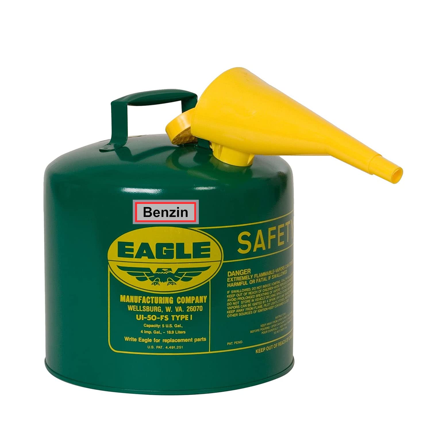 BW® Fuel Canister Metalen Benzineblik - Jerrycan 5x 20 Liter - Zwart - TÜV-getest en