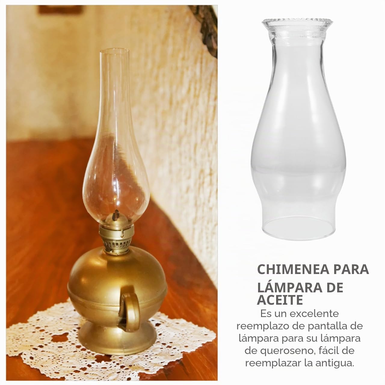 Angoily Cubierta De Vidrio Transparente Para Lámpara De Aceite 8.07X3.93 Pulgadas Repuesto Chimenea De Lámpara De Queroseno Pantalla De Cristal Para Decoración Hogar