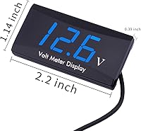 Vista 6 de Voltímetro digital de auto DC 12 V – AIMILAR con pantalla LED, medidor de voltaje para auto o motocicleta (Azul)