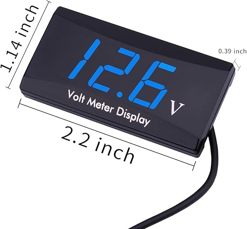Miniatura 6 de Voltímetro digital de auto DC 12 V  AIMILAR con pantalla LED, medidor de voltaje para auto o motocicleta
