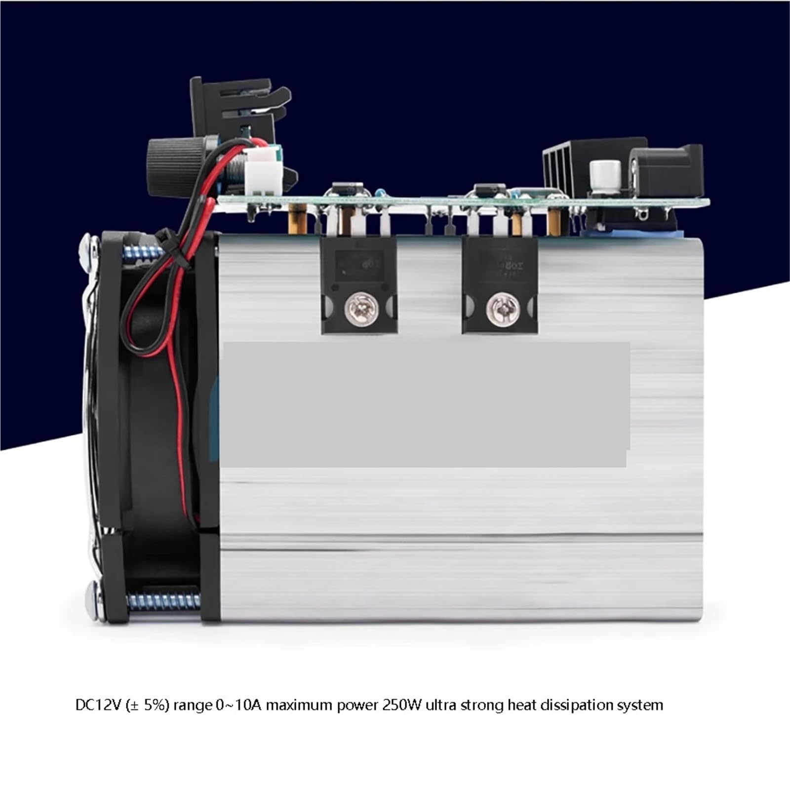 Tester di carico della batteria, 250W 0-20A 12V Carico elettronico Tester di capacità della batteria Indicatore Test invecchiamento con LED Voltmetro digitale Amperometro Ventola Dissipatore calore