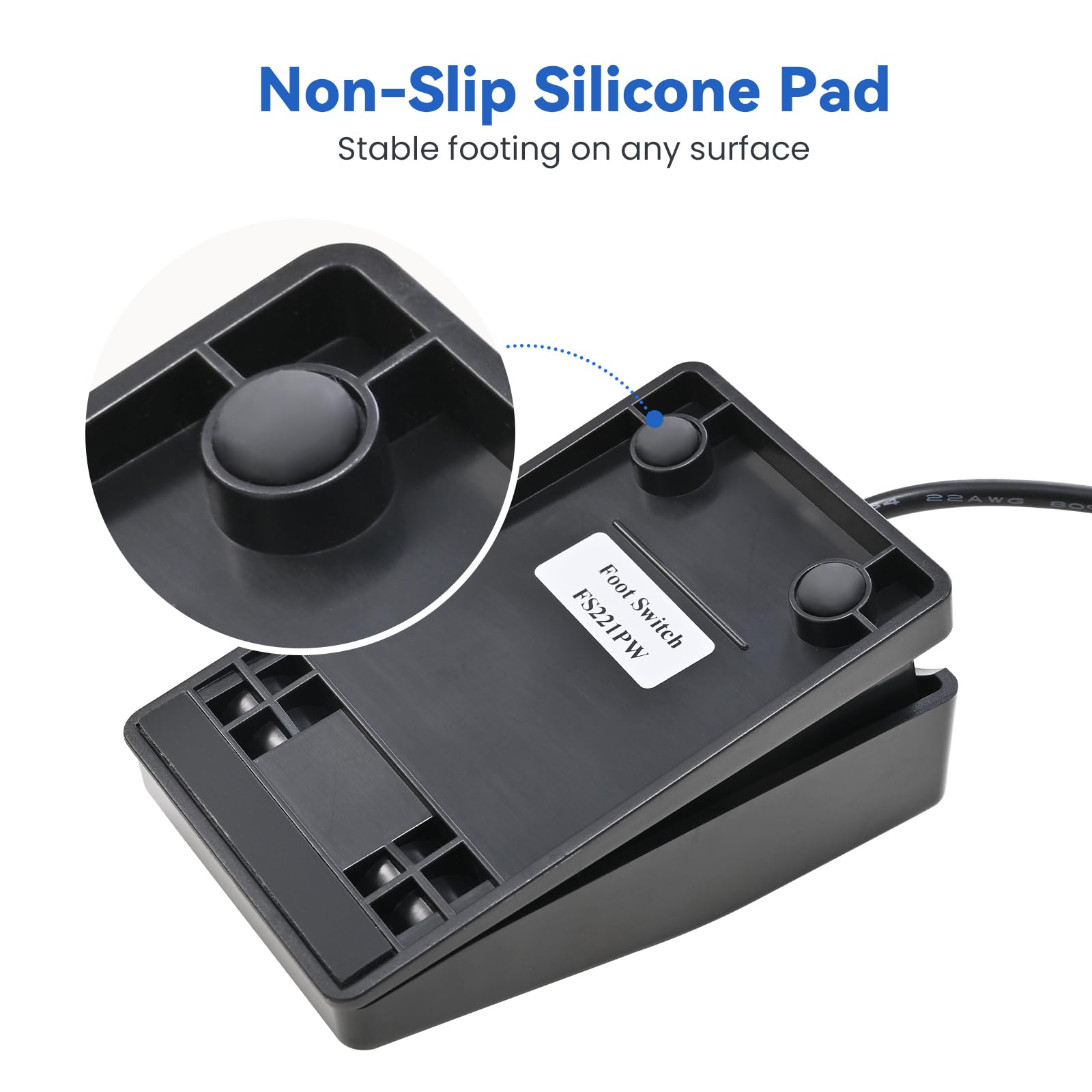 iKKEGOL Pedal de pie USB mejorado, pedal de control manos libres impermeable IP37, interruptor de pie programable con una tecla, teclado de ratón para transcripción, juegos, giro de página de trabajo