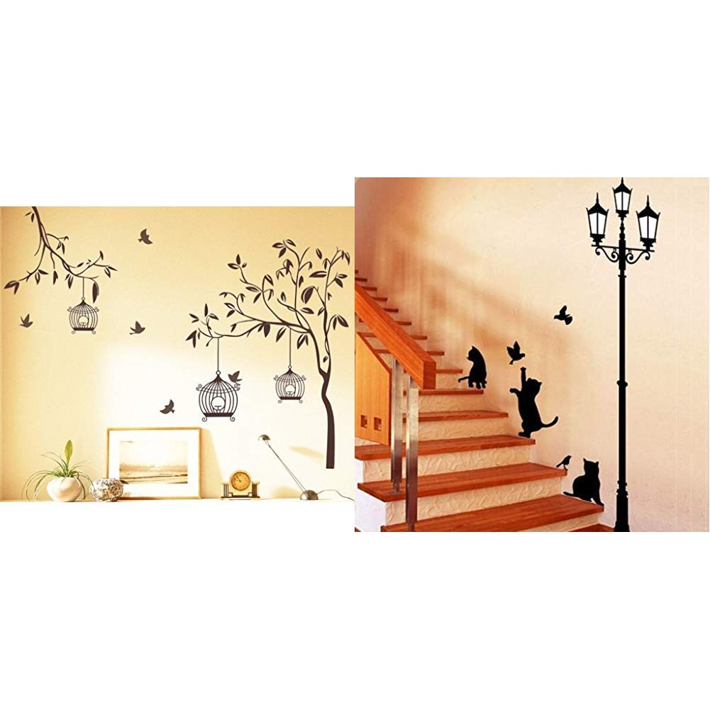 Decals Design Tree With Birds And Cages Wall Sticker deep cool