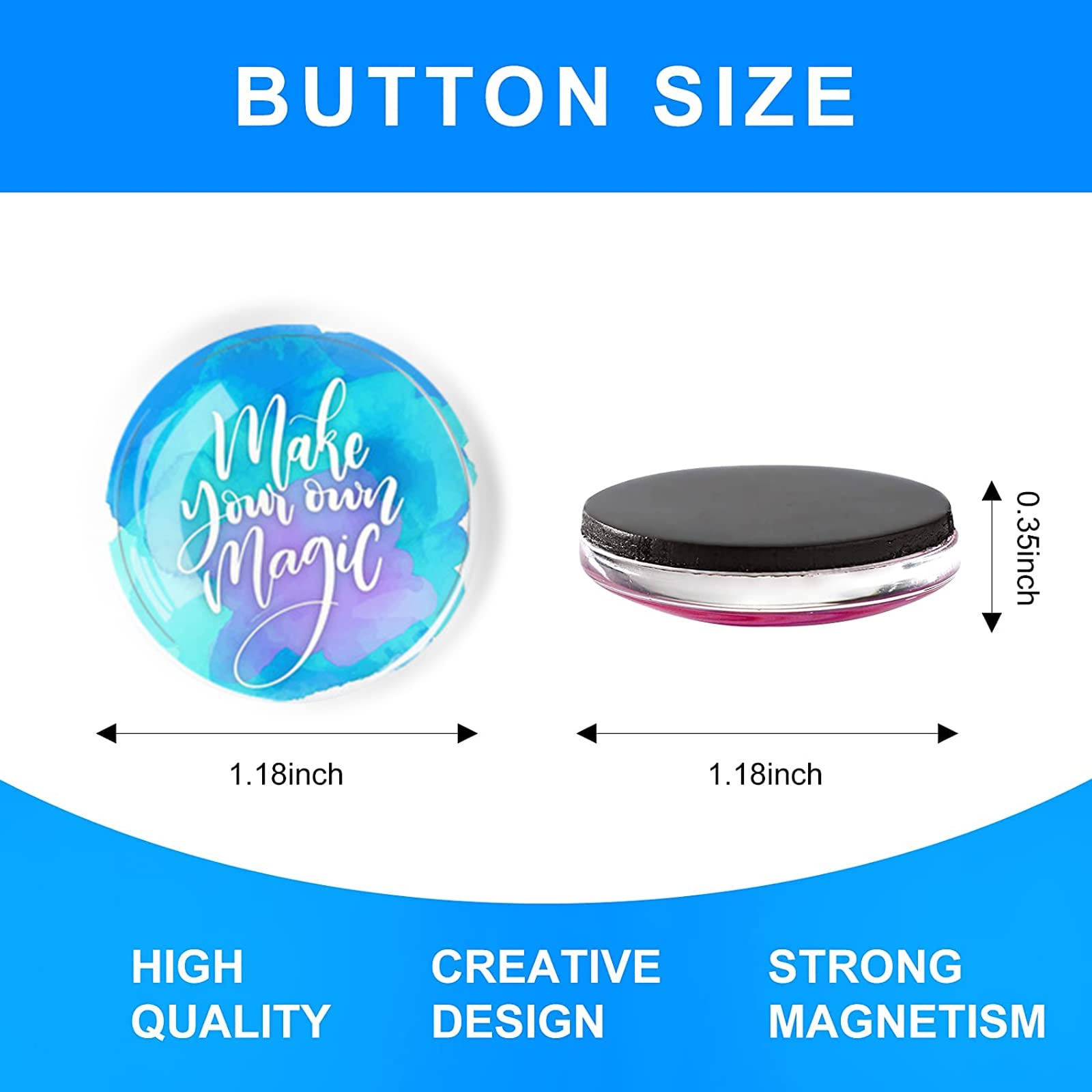 12 Calamite Decorative Per Frigorifero Con Motivi Floreali - 3 Cm, Potenti E Anti Graffio, Per Foto E Appunti