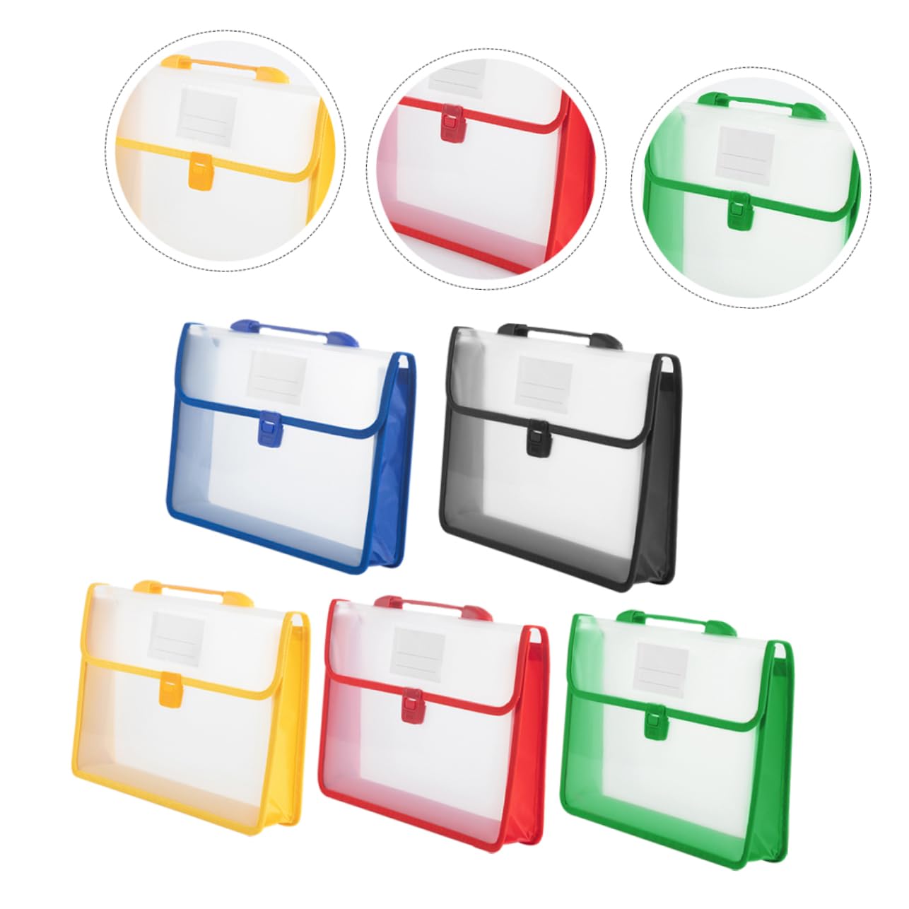 Borsa Portadocumenti Fibbia Set 5 Pezzi A4, Organizer per Ufficio Portatile Leggero Resistente, Porta File Cartelle Contratti e Fatture per Lavoro e Studio