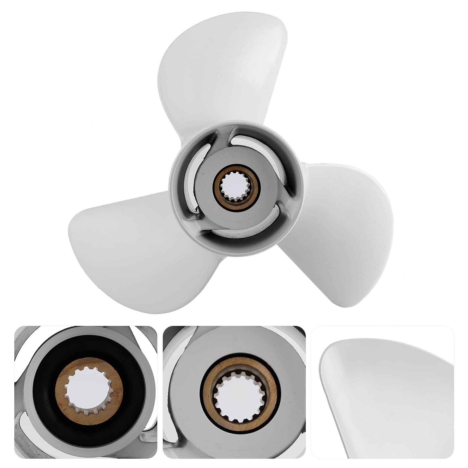 Hélices de Motor de Barco, Hoja de Aleación de Aluminio de 13x19 Pulgadas, Alto Empuje, 3 Palas, 15 Dientes, Hélice de Barco de Muy Baja Resistencia para Yamaha 50‑130HP