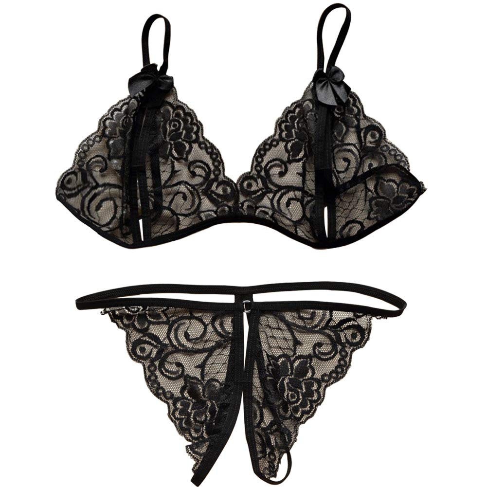 Set Pigiama Sexy In Pizzo Floreale - Top Senza Maniche + Mutandine, 2 Pezzi! - Foto 6