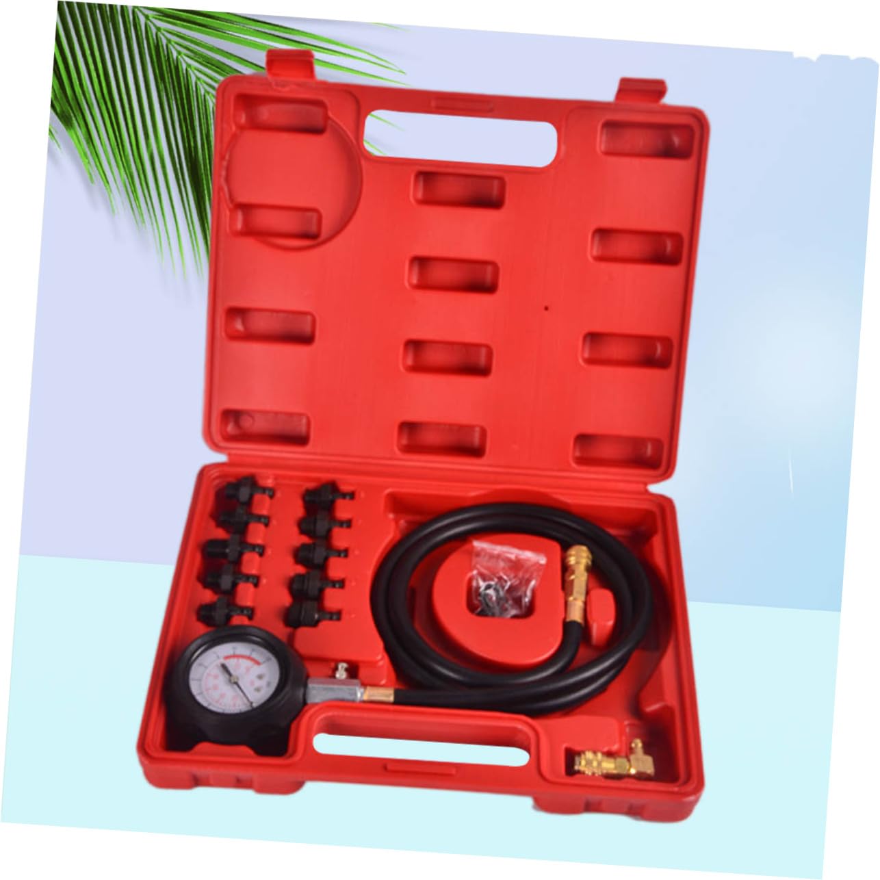Manómetro de Presión de Aceite del Motor Rojo, Kit de Prueba