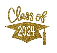 Vista 1 de Class Of 2024 Graduation Cap Vinyl Decal, Graduation T Shirt Transfer, DIY Graduate Shirt Patch, Grad Tshirt Sticker, HTV Vinyl Applique, Pick