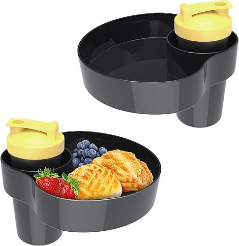 Miniatura 11 de Bandeja de aperitivos para asiento de automóvil para niños: bandeja de asiento de automóvil para niños con soporte para tazas, esencial para viajes