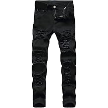 Men's torn and worn jeans pants trousers casual loose Retro style pants Straight Leg Classic Basic Denim Slim Fit Denim Work Cotton Wash Designer Wear Autumn Winter UK