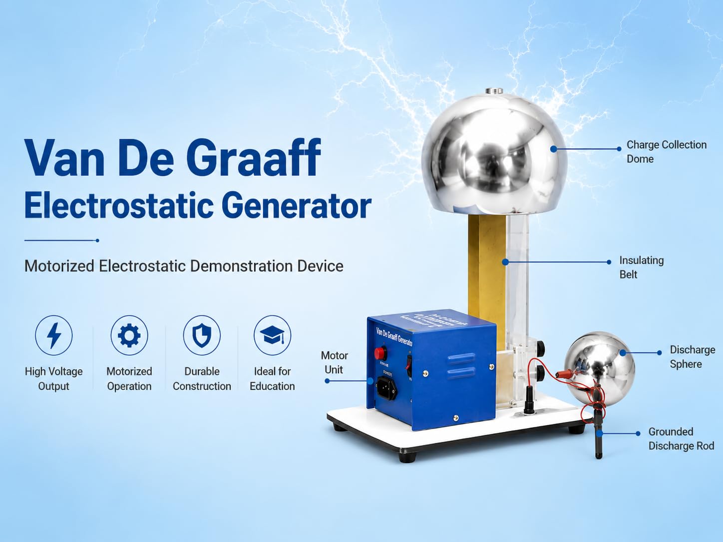 Van De Graaff - Generador electrostático motorizado