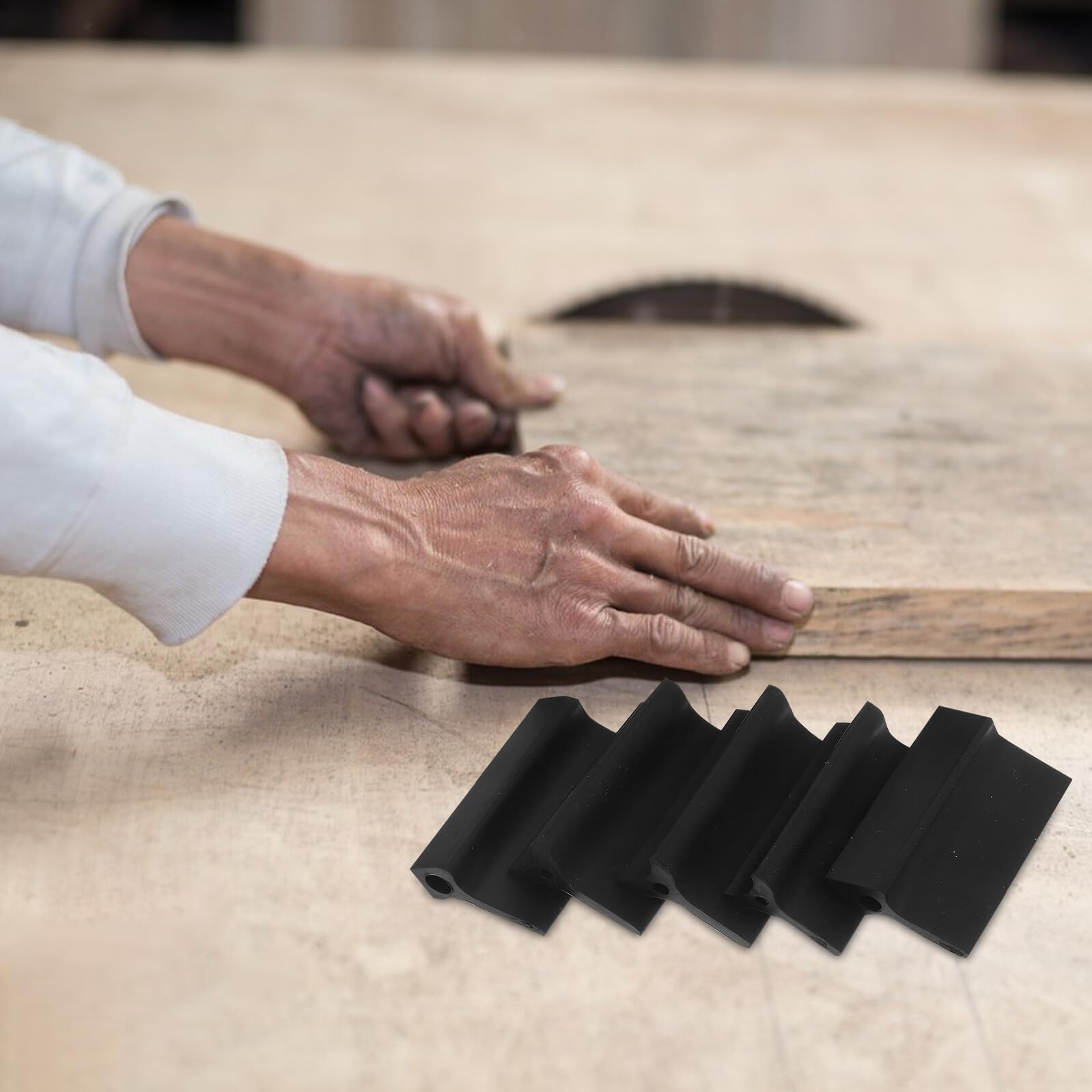 POPETPOP Supporto per Carta Abrasiva Blocchi Leviganti Sagomati in Gomma Nero 14 Pezzi Set Flessibile per Lavori di Falegnameria e Lucidatura