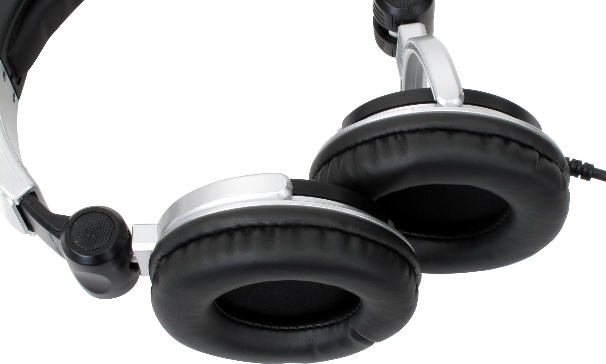 Pronomic KDJ-1000 DJ-Kopfhörer - Außenschallisolierung dynamischer Kopfhörer - kabelgebundener Studio-Kopfhörer (107 db SPL, 3,5 m Kabel, Verstellbarer Kopfbügel, inkl. Adapter) - Silber/schwarz