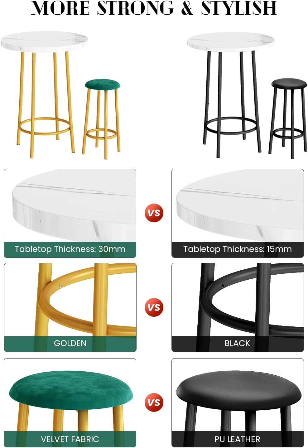 Round Pub Golden Velvet 3 Piece Bar Table Set 35 61mbMnrC PL. AC SL1500