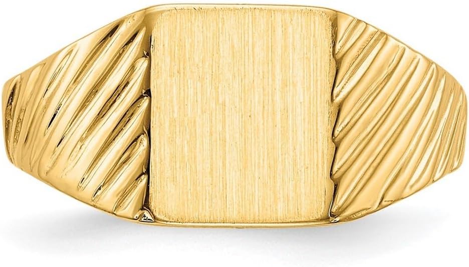 JewelryWeb 14k Yellow Gold Polished Signet Ring Size 4 Ring for Women - Image 5