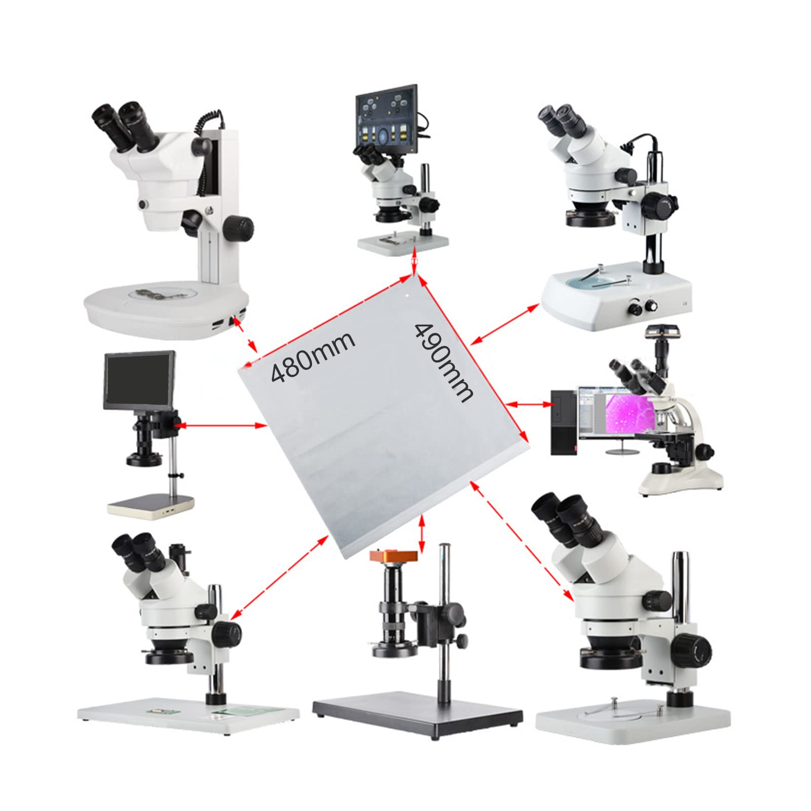 Housse anti-poussière pour microscope, accessoires de microscope stéréoscopique