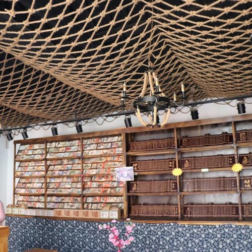 Filet de corde de chanvre 1x7m pour rampe d'escalier et protection