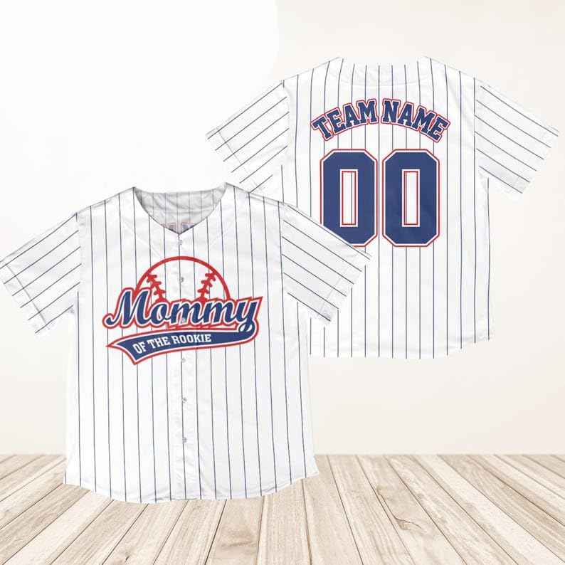 Personalized Mommy Daddy of The Rookie Baseball Jersey - Custom Rookie of The Year Jersey First Birthday Baseball Uniform Family Matching Outfits A5 White miniatura 2