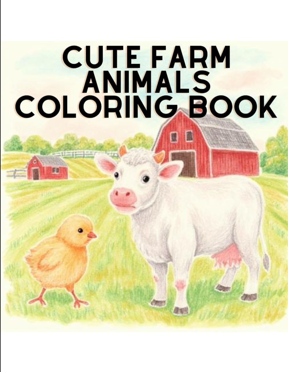 Cute Farm Animals Coloring Book for Kids: Fun and Easy Coloring Pages for Boys and Girls