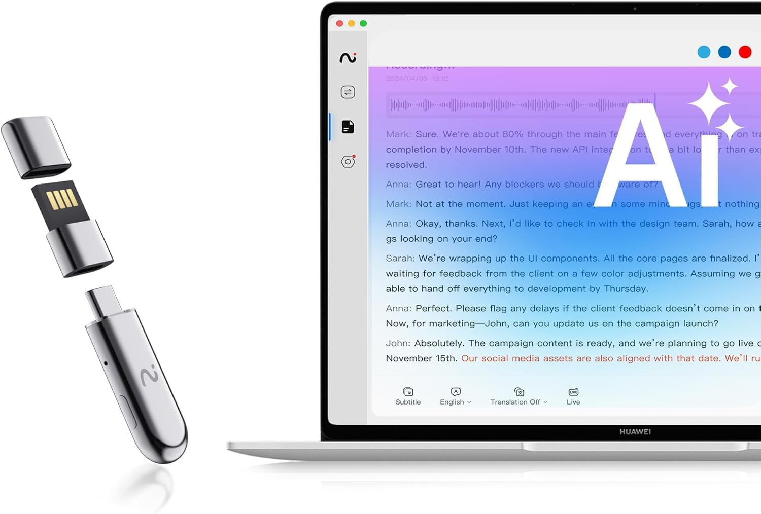 NoteKit Computer AI Meeting Assistant, viaim Voice Recorder with Transcription, 78 Languages, to-Do Lists & Summaries with viaim AI, Works on Windows & Mac, Ideal for Business