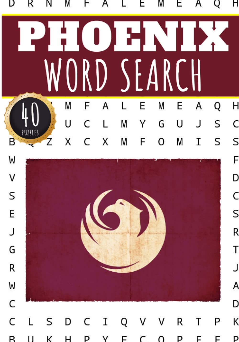 Phoenix Word Search: 40 Fun Puzzles With Words Scramble for Adults, Kids and Seniors | More Than 300 Americans Words On Phoenix and Usa Cities, Famous ... History and Heritage, American Vocabulary
