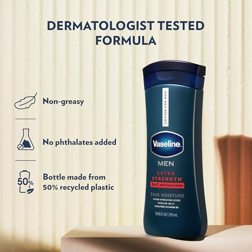 Image of Vaseline Men Healing Moisture Hand and Body Lotion Extra Strength 10 oz