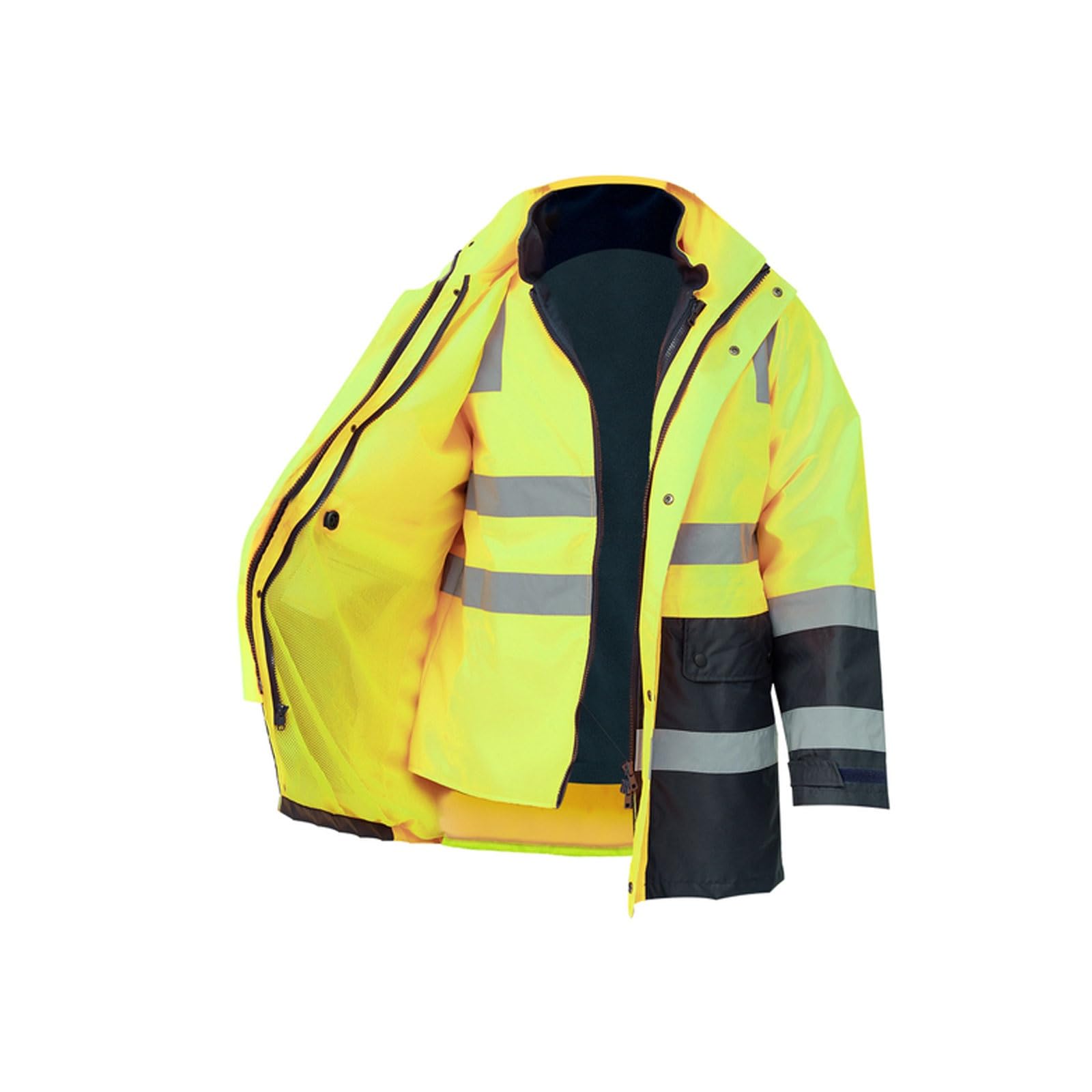 Chaqueta reflectante Oxford de alta visibilidad, chaqueta trabajo seguridad doble grosor for hombre, ropa industrial