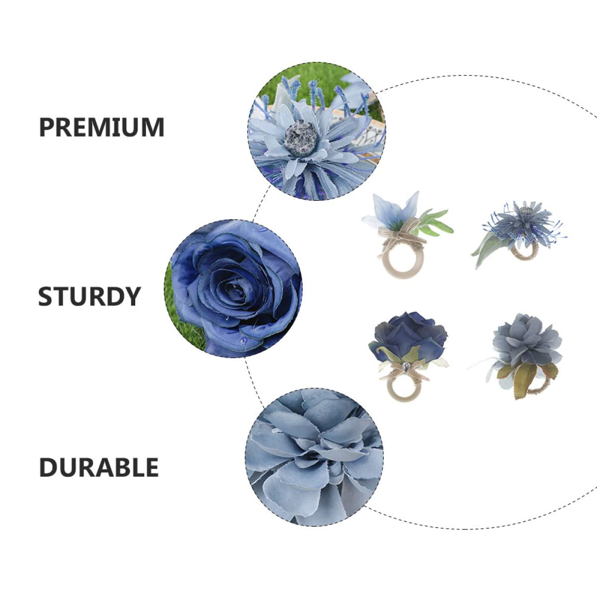 Zerodeko 12stücke Kreative Tischdeko Für Hochzeiten Elegante Blumen-Napkin Clasps Aus Jute Für Festliche Anlässe Für Restaurants Und Zuhause