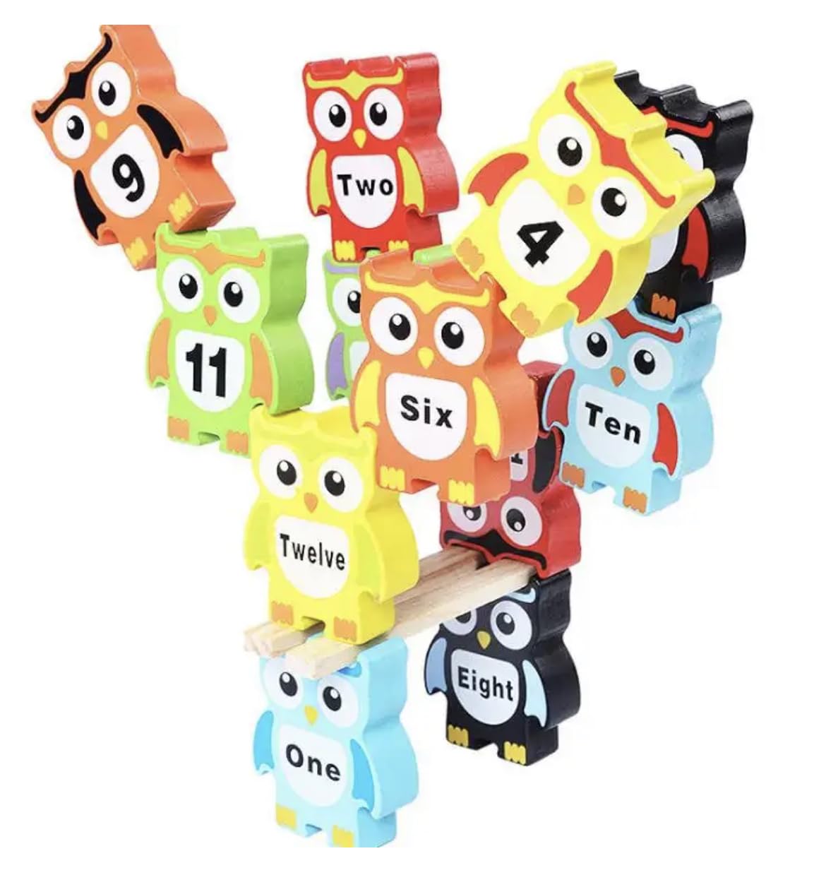 TOYARTSY Wooden Owl Balancing Stacking Block Games for Kids Toys, 12 Piece Building Blocks Numbers Sorting Toys | Balancing Game | Learning Educational Baby Stacking Toys for Kids (B0CDH4YK8J) Amazon Price History, Amazon Price Tracker