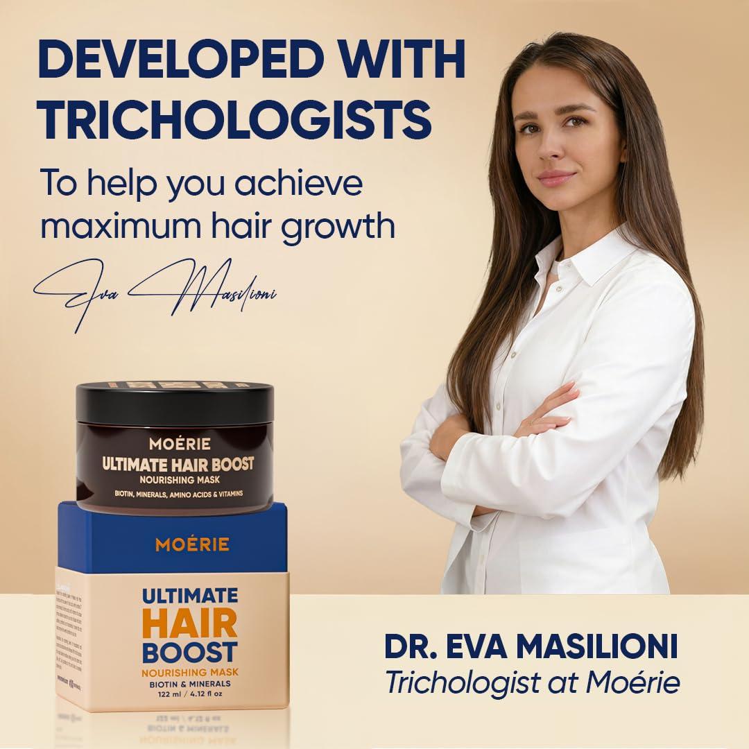 Moerie Mascarilla Hidratante Cabello Mineral Para Crecimiento Y Reparación Capilar – Tratamiento Hidratante Para Cabello Más Largo Y Grueso – Producto Vegano Sin Parabenos Ni Silicona – 100 ml X3