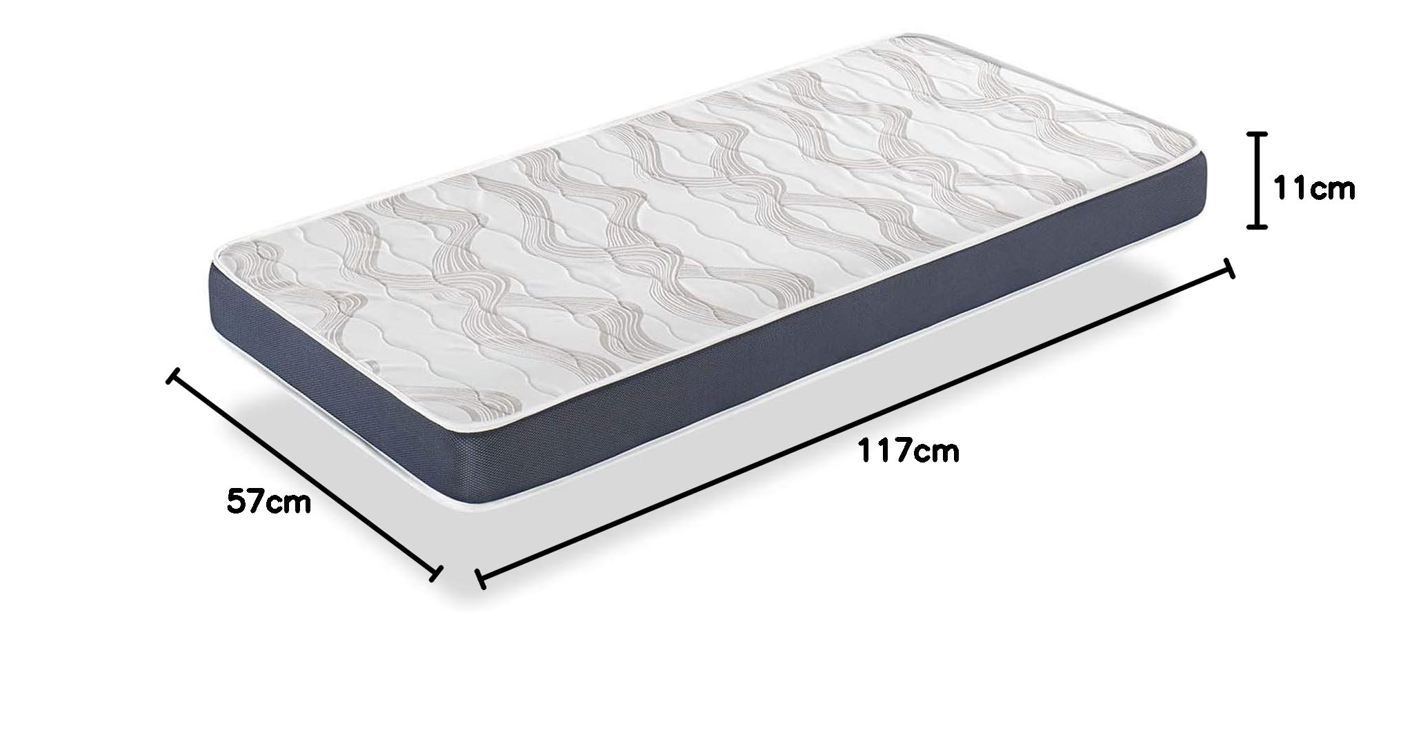 DORMISSIMO Materac dziecięcy Niebieski 57X117 Grubość 11 CM Perforowany i oddychający rdzeń