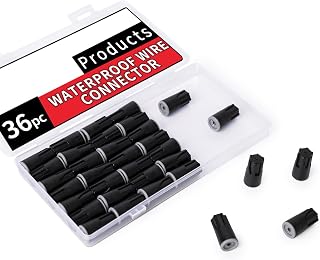 36PCS Waterproof Wire Connectors in Portable Case, Outdoor Silicone Filled Electrical Twist Terminals for LED Landscape Lighting, Irrigation Valves, Wet Location Installation,Black