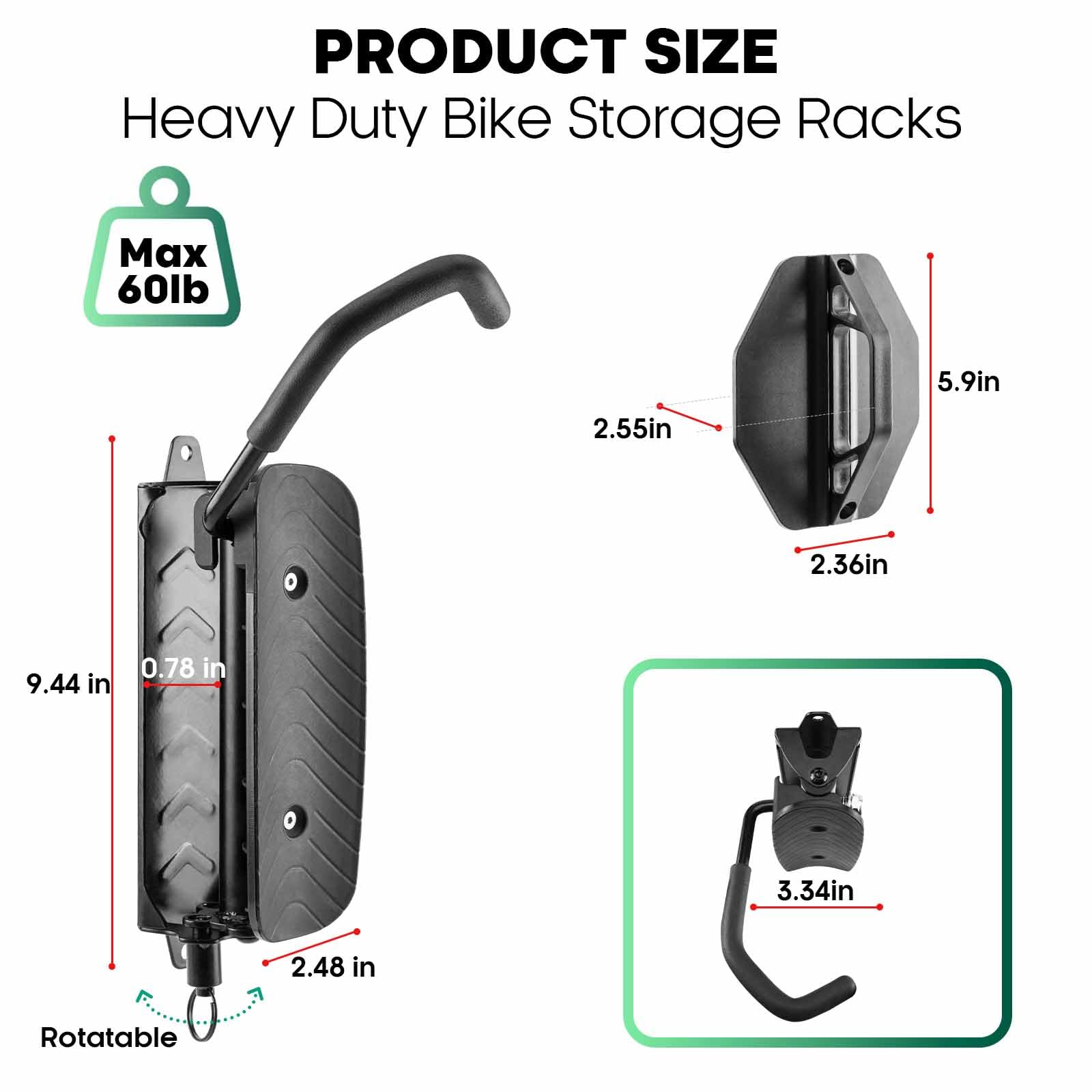 Goovilla Support Mural Pivotant Pour Vélo - Gain De Place - Avec Vis