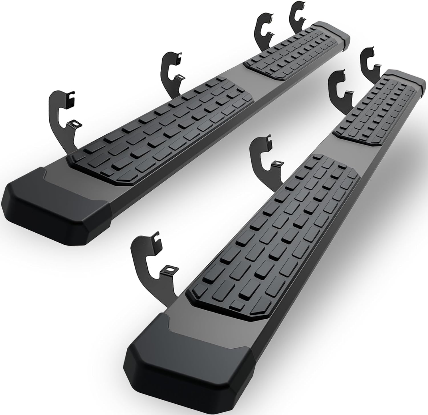 6" Running Boards Compatible with Crew Cab 2019-2026 Chevy Silverado GMC Sierra 1500 (Excl 2019 Ld/Lt), 2020-2026 for 2500 HD 3500 HD Black Textured Aluminum Side Steps Nerf Bars 8 Brackets