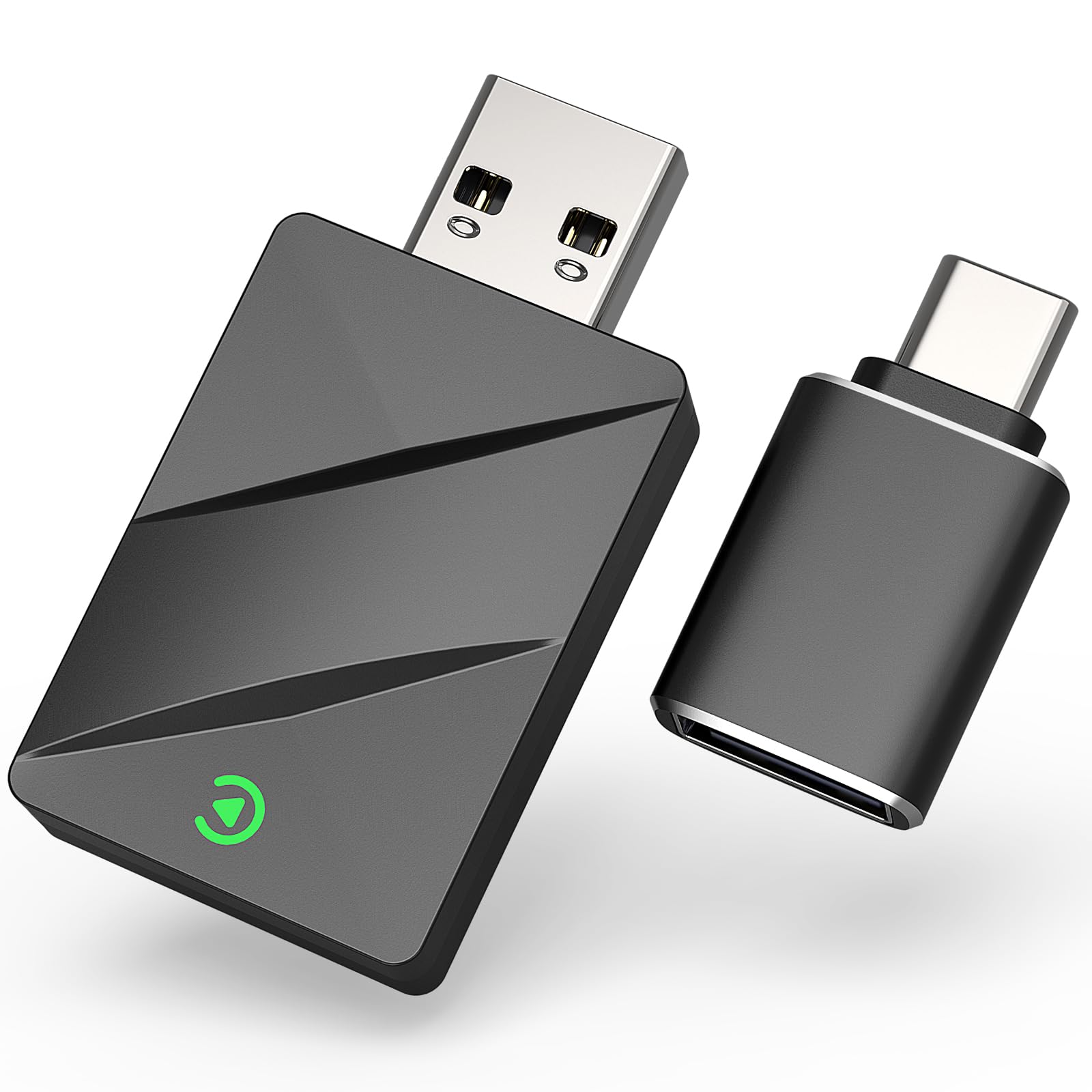 2 IN 1 Wireless CarPlay & Android Auto Adapter, Kabelloser USB-Dongle für Autos, Kabelloses CarPlay & Android Auto, Plug & Play, Schnelle Stabile Verbindung, Unterstützt iOS 10+ und An-Droid 11+