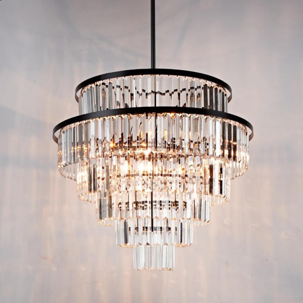 Lustre vintage crystal élégance pour sublimer un salon sombre