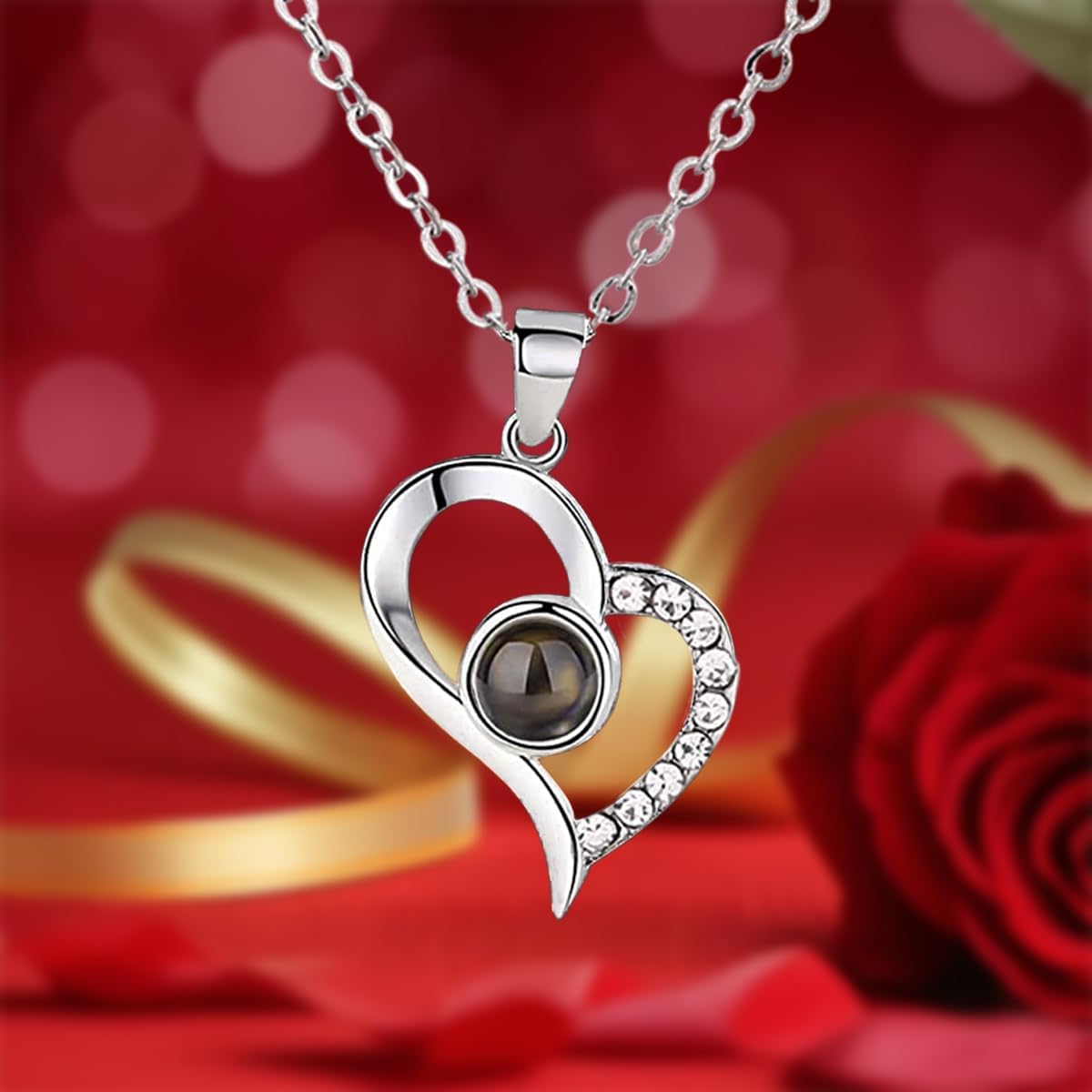 Preserved Rose with Necklace -Eternal Rose - Unique Gift for Mom Wife Girlfriend Grandma on Birthday - Image 3