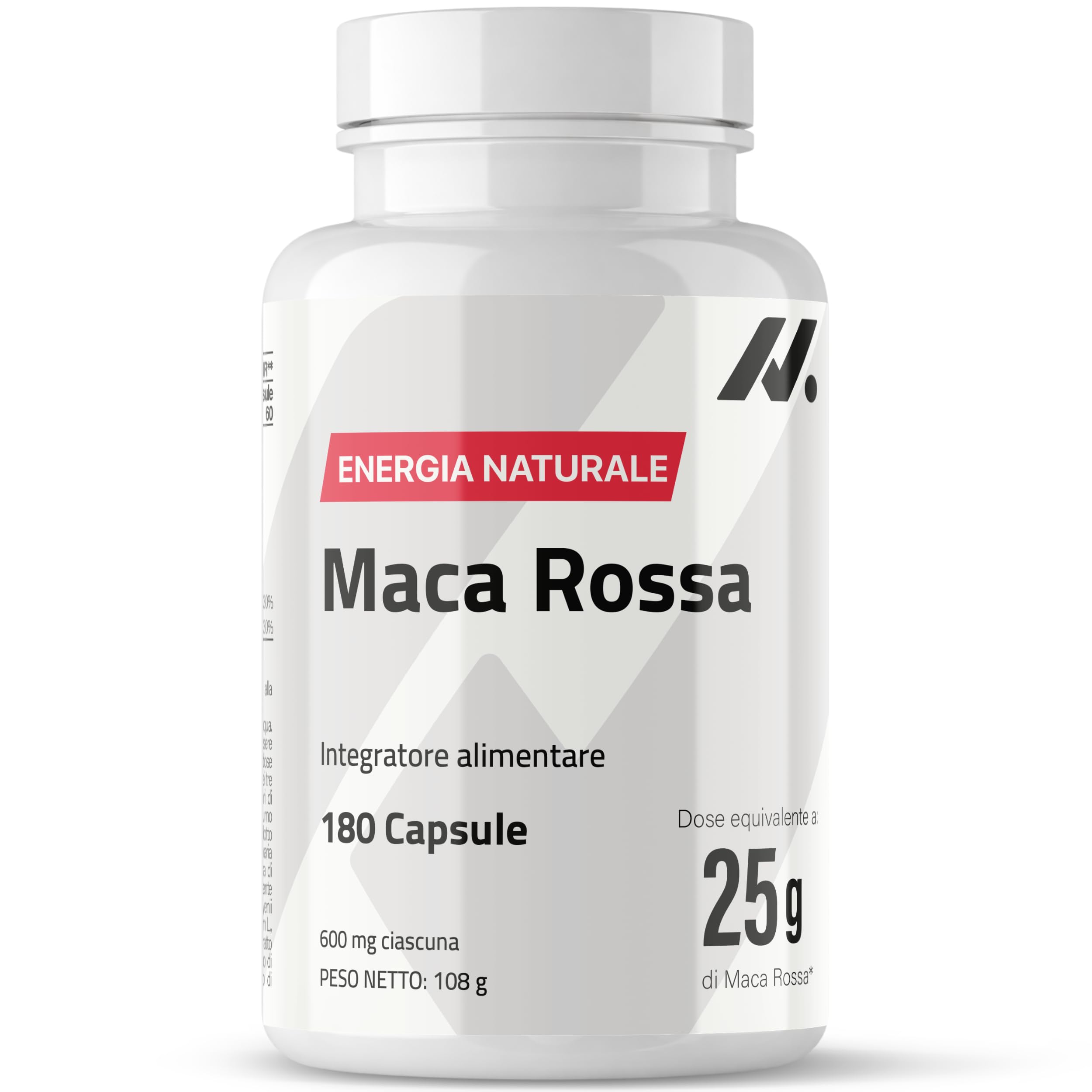 Maca Rossa Donna con Salvia, Fieno Greco e Damiana – Supporto Ormonale Femminile, Energia e Benessere – 25.000 mg Equivalenti di Maca Rossa in Polvere – 180 Capsule, 60 Dosi – Nyvos