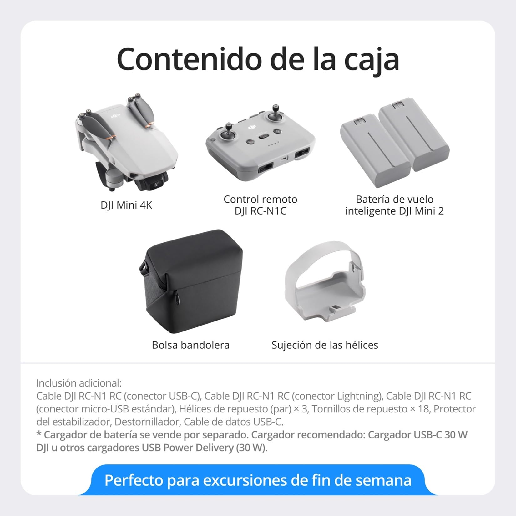 Pack DJI Mini 4K con cámara, dron con cámara 4K UHD, menos de 249 g, estabilización en 3 ejes, transmisión de vídeo a 10 km, regreso automático, 2 baterías para un tiempo máx. de vuelo de 62 min