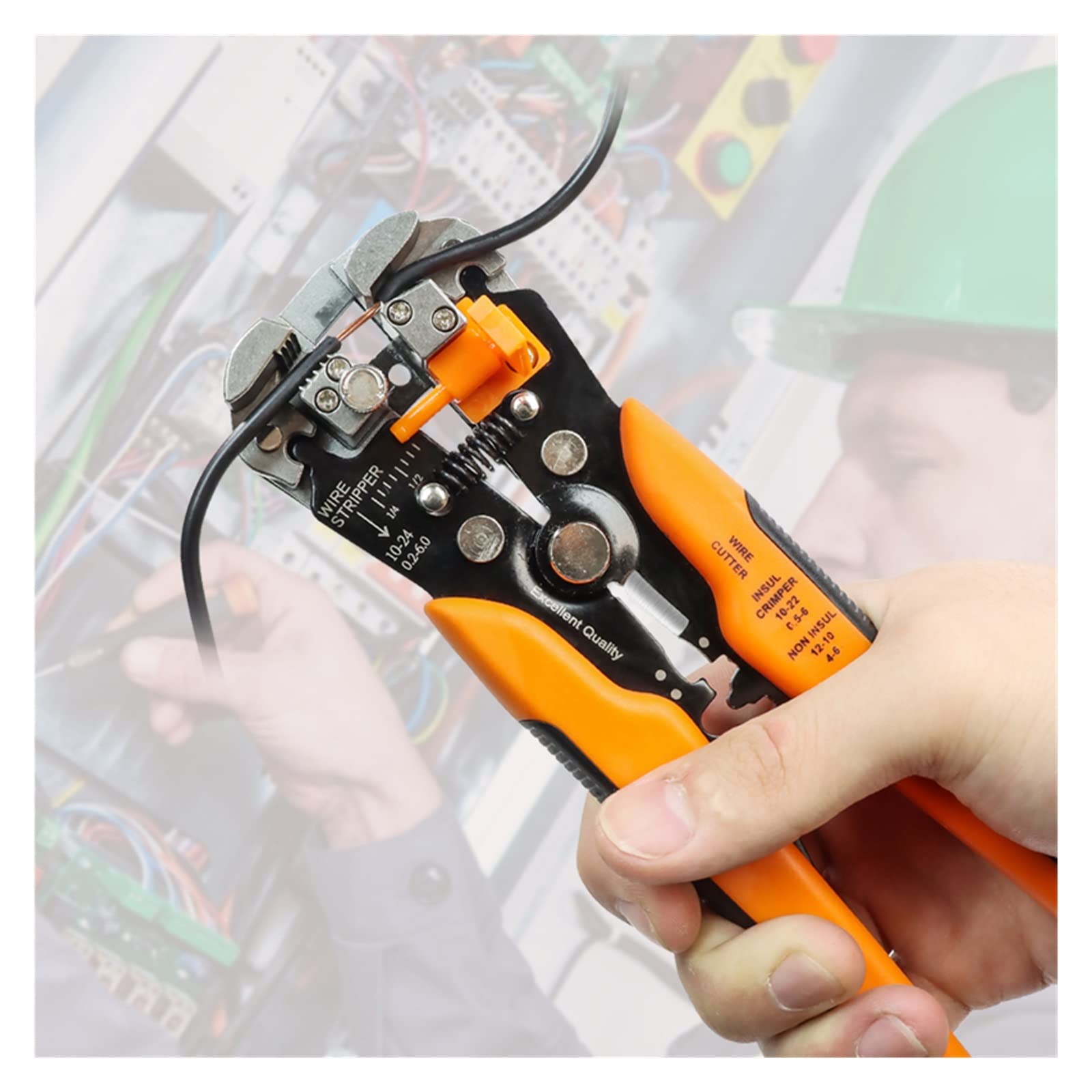 Crimper Cable Cutter automatyczny ściągacz izolacji wielofunkcyjne narzędzia do ściągania izolacji szczypce do zaciskania Terminal 0.2-6.0mm2 narzędzie perfection (Color : Blue)