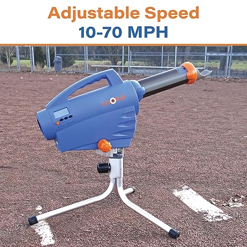 Zooka ZS740 Baseball Pitching Machine - Throws Balls 10-70 MPH - Cordless Battery Powered Pitching Machines for Youth Baseball - Adjustable Pitching Machine Baseballs - Short Tripod for Kids 8 & Under - Thumbnail 2