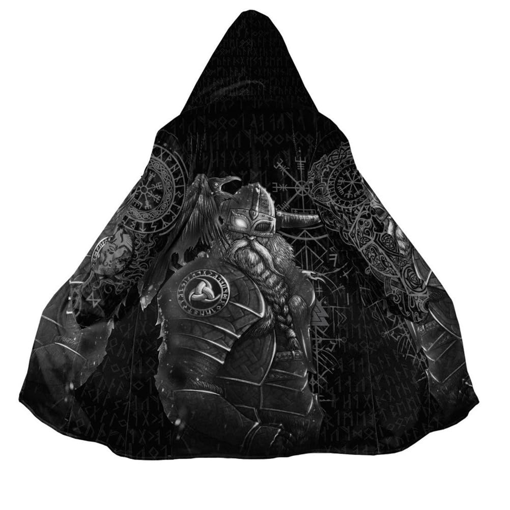 Odin Hoodie męska bluza z kapturem, róg, wegevisir, Yggdrasil, na lato, zimę, kostium Wikingów, Cosplay, chmura, L